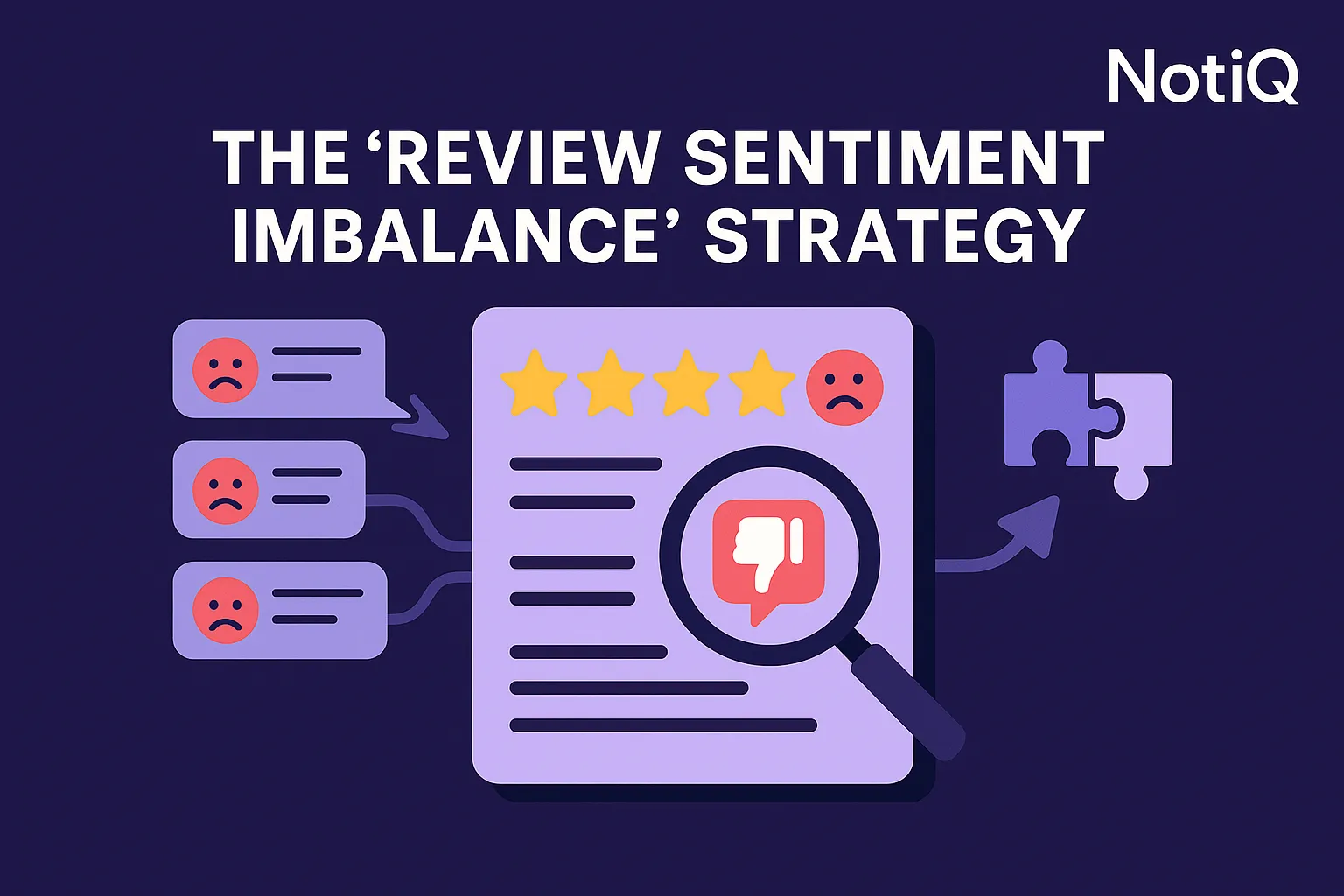 An eye-catching graphic illustrating competitor reviews being analyzed for outreach strategies, with a focus on sales messagi