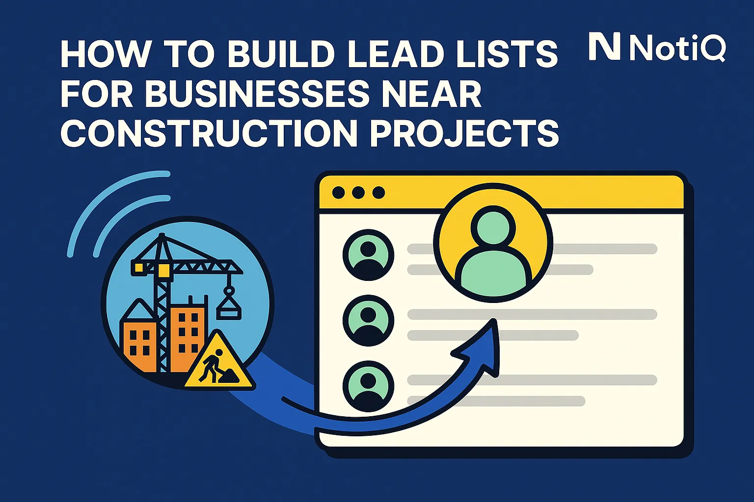 A construction site with workers, showcasing active projects that can yield valuable business leads for local outreach.