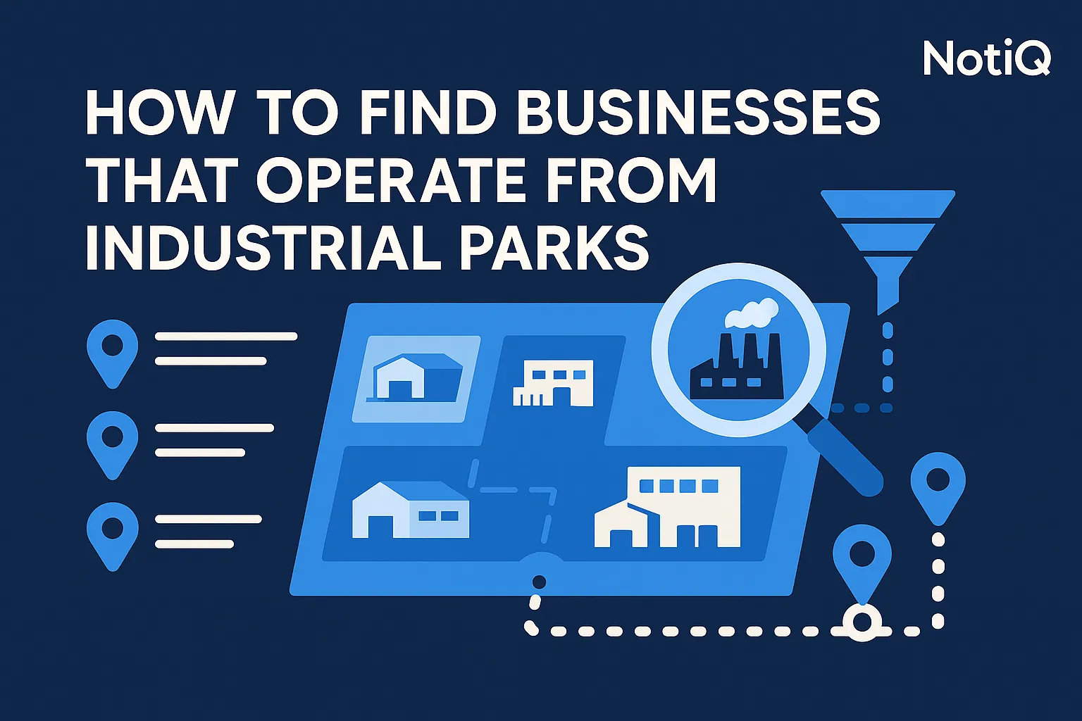 Aerial view of an industrial park with diverse warehouses and businesses, illustrating the focus of the article.