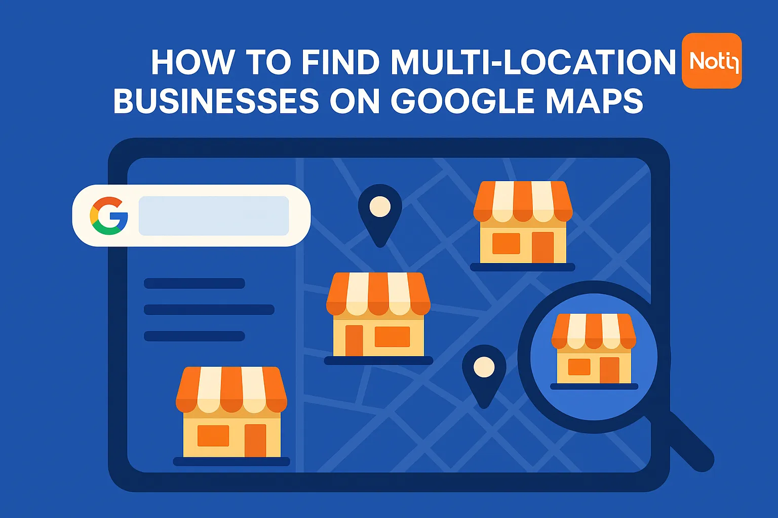 A person using Google Maps on a laptop, highlighting multiple business locations and search features.