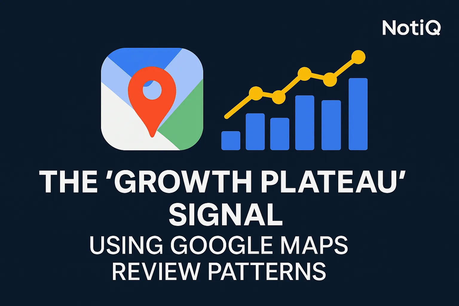 A graph overlaying Google Maps with fluctuating review patterns, highlighting business growth plateaus and competitor insight
