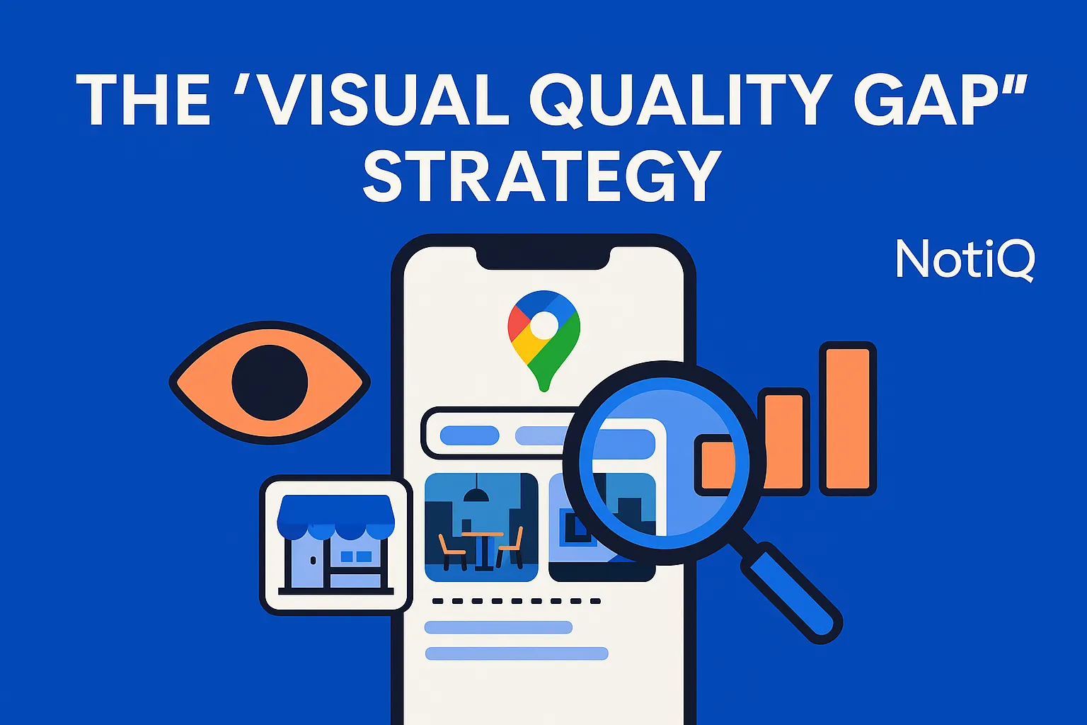 A split image showing high-quality and low-quality Google Maps photos, highlighting the visual quality gap in business listin