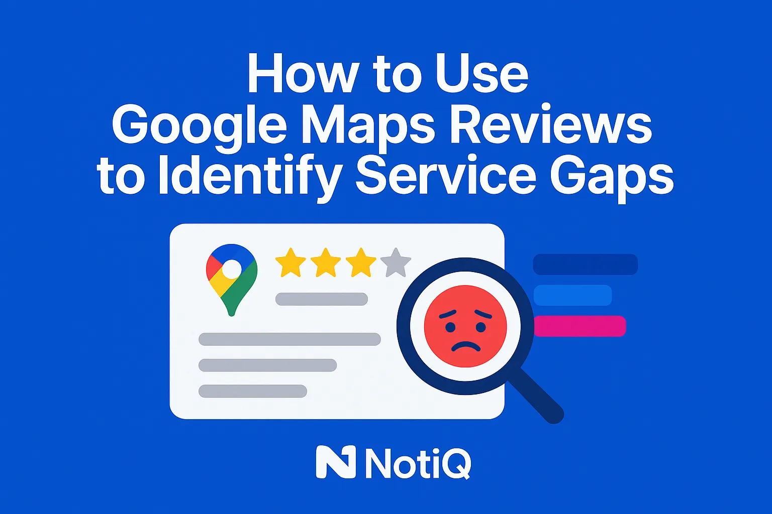 A person analyzing Google Maps reviews on a laptop, highlighting insights and trends for service improvement strategies.