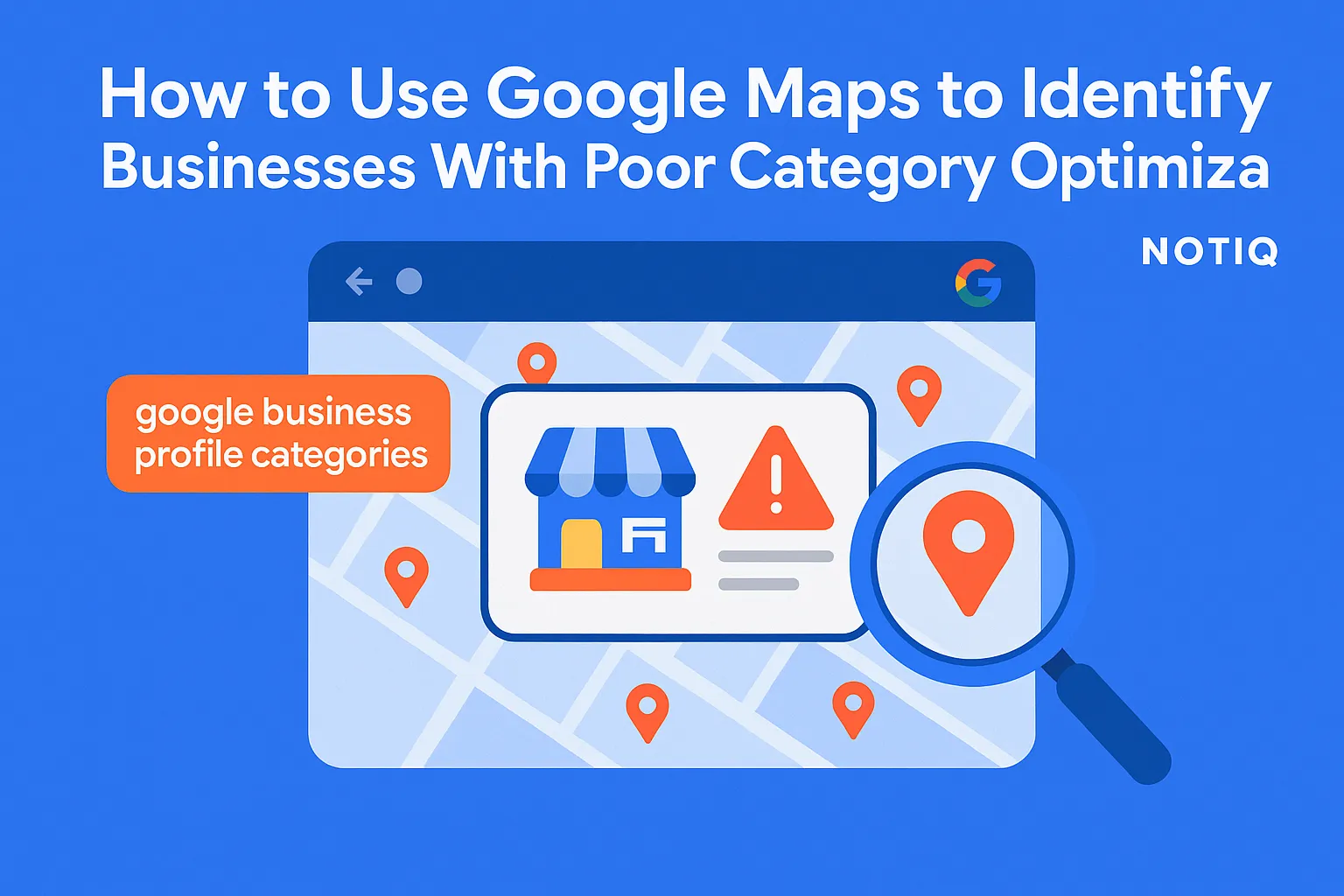 A user navigating Google Maps, highlighting businesses with poor category optimizations for local SEO analysis.