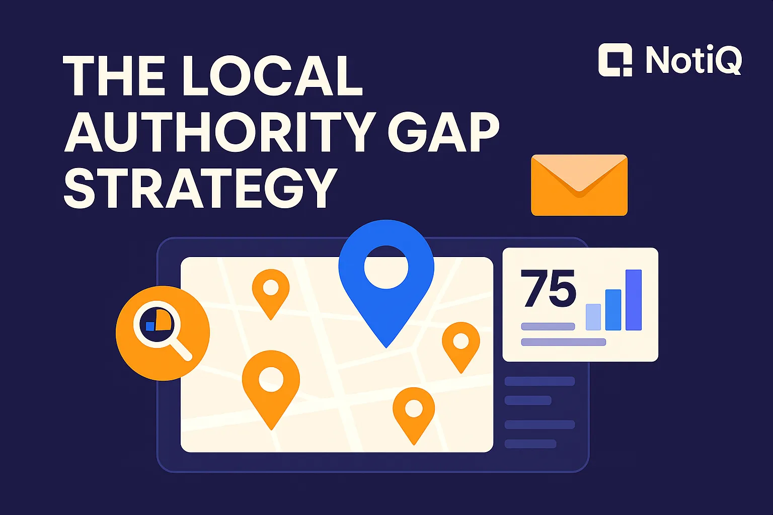 A screenshot of Google Maps highlighting competitor rankings and local authority gaps for strategic outreach insights.