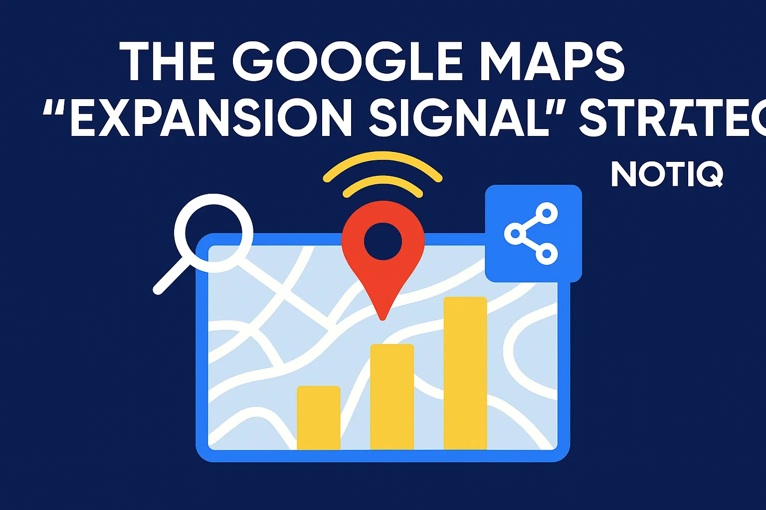 A magnifying glass over a Google Maps pin, symbolizing the search for thriving local businesses and growth opportunities.
