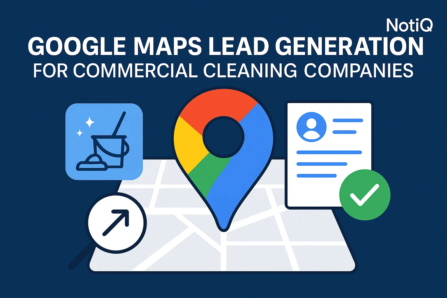 A commercial cleaning professional using Google Maps on a laptop to identify local business leads for outreach.