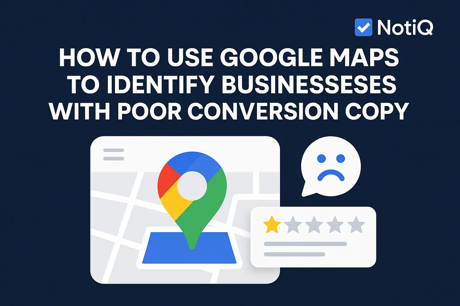A computer screen displaying Google Maps with highlighted local businesses and review ratings, illustrating analysis for outr