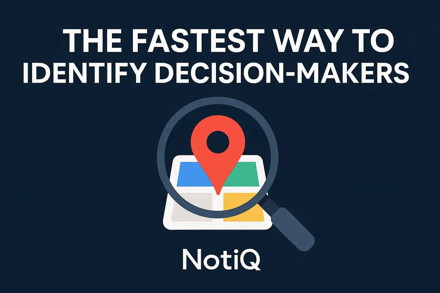 An infographic featuring a Google Maps listing with highlighted decision-maker signals and research tips for lead verificatio