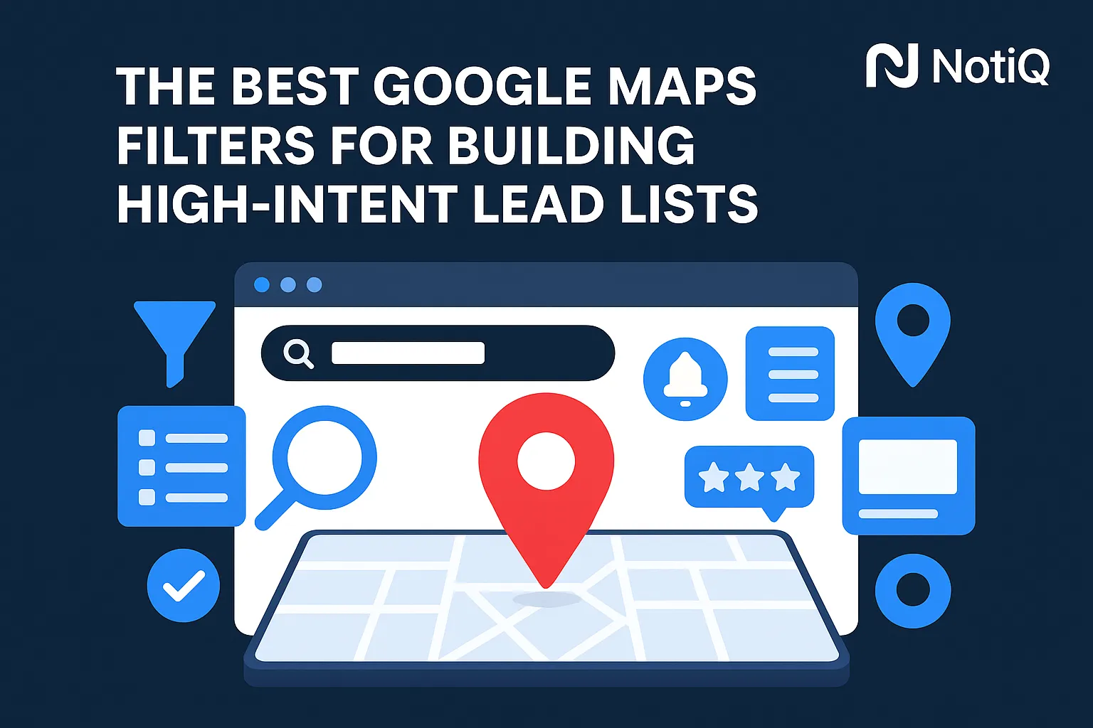 A person analyzing local business data on a laptop, highlighting Google Maps filters for lead generation strategies.