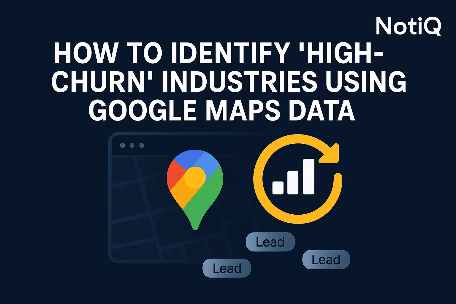 A person analyzing Google Maps data on a laptop, highlighting locations and trends for tracking industry churn.
