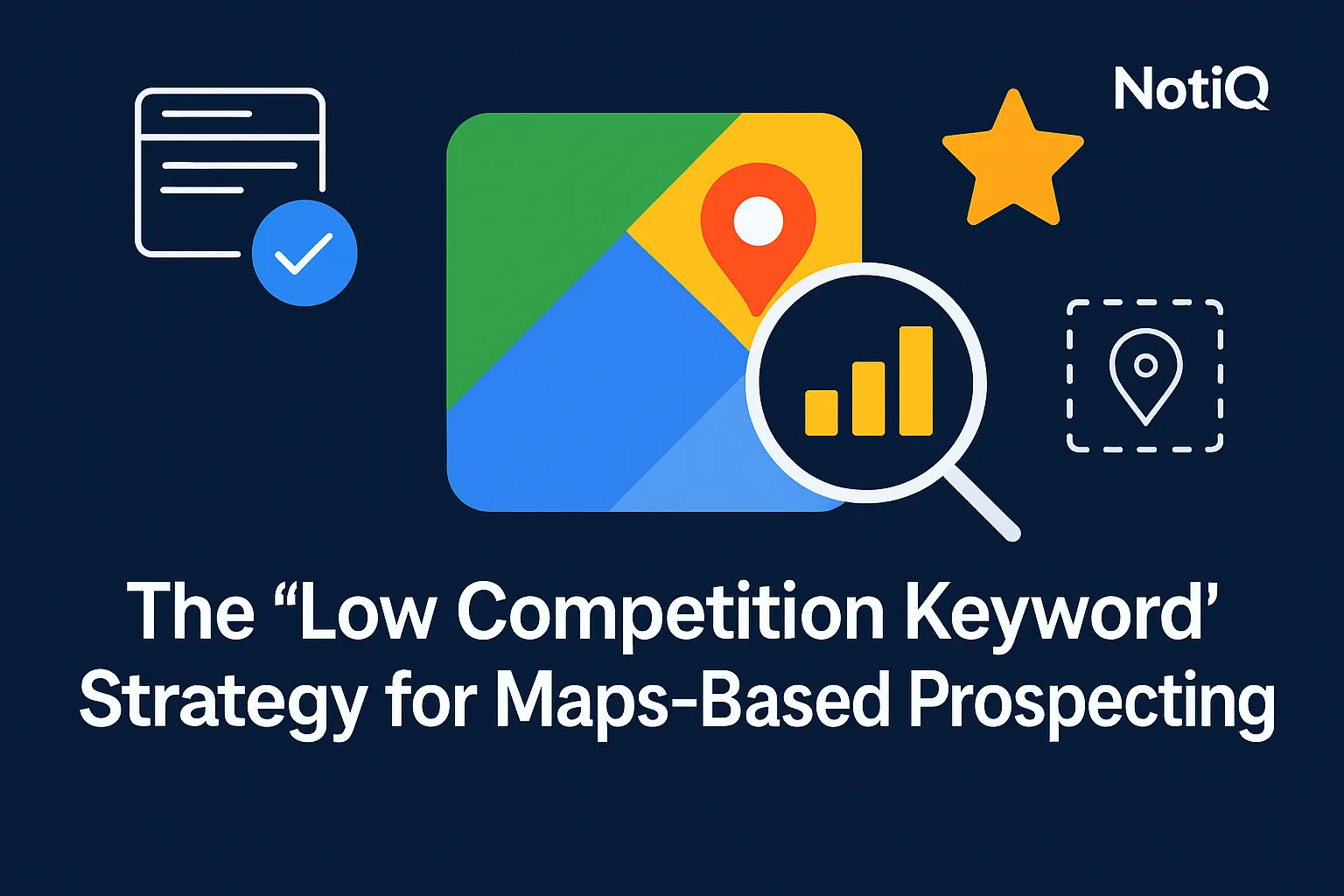 A Google Maps screenshot highlighting low-competition local keywords for SEO and prospecting strategies.