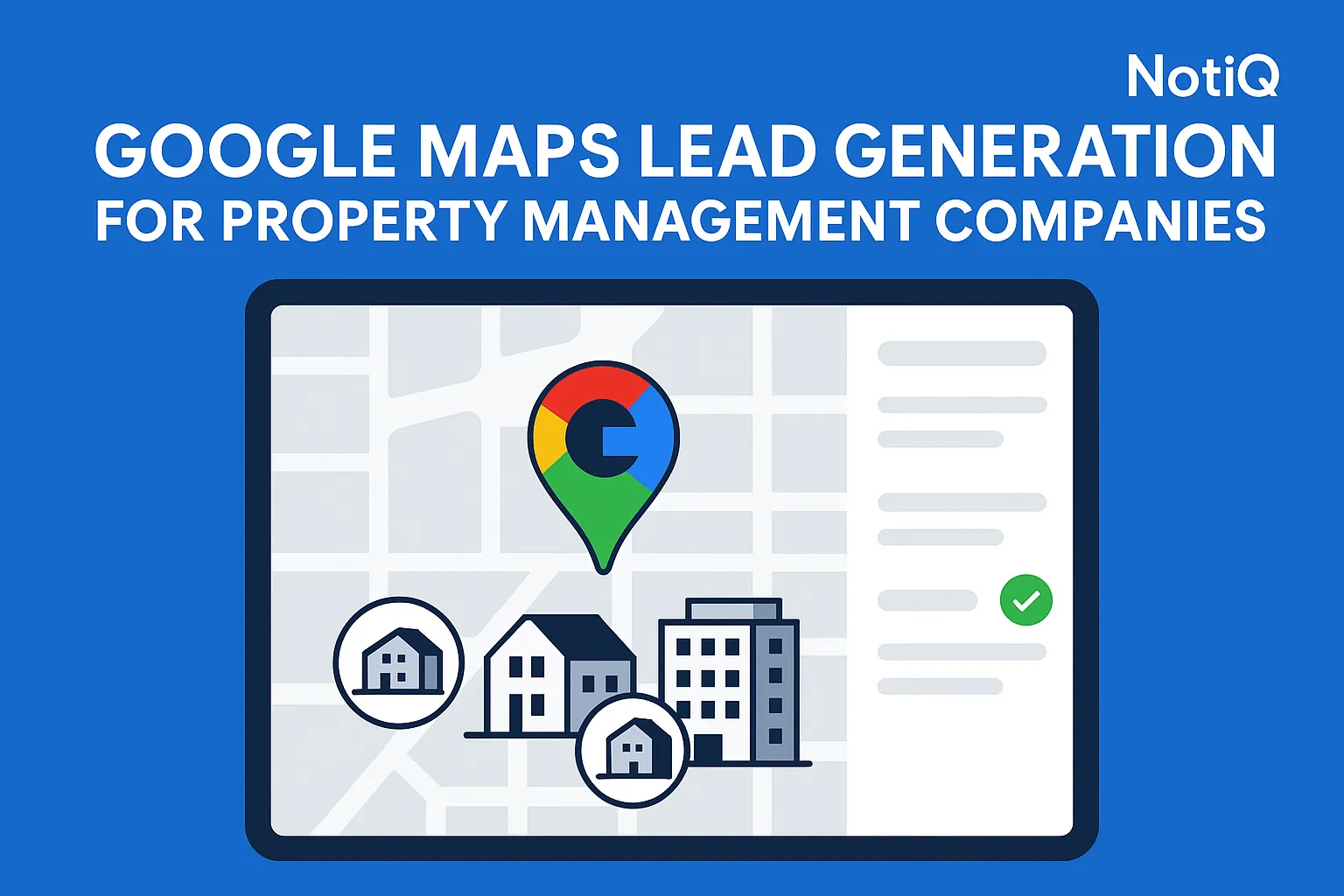 A person using Google Maps on a laptop, highlighting property management companies for lead generation.