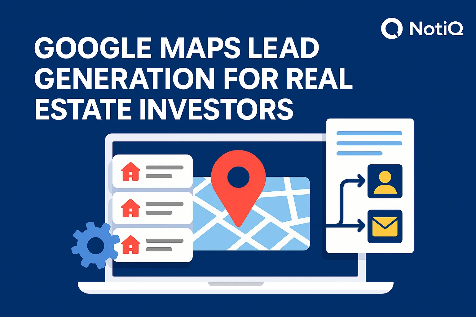 A real estate investor examines a Google Maps interface, highlighting locations and leads for property opportunities.