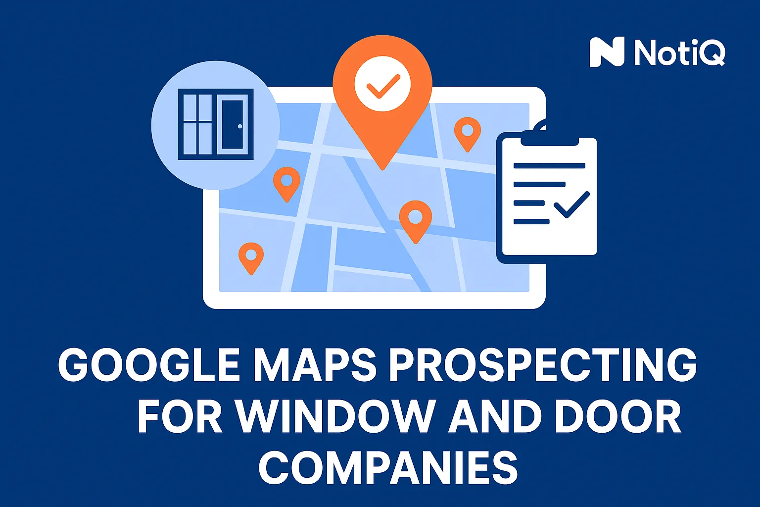 A person using Google Maps on a laptop to identify window and door companies for targeted prospecting.