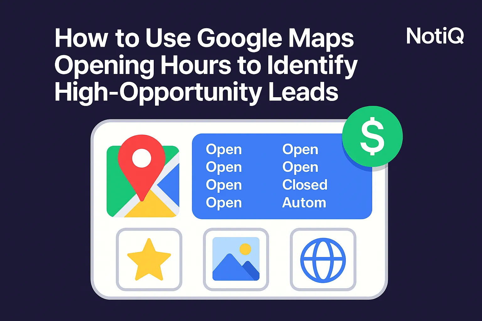 A laptop displaying Google Maps with highlighted business hours, showcasing strategies for identifying local leads.