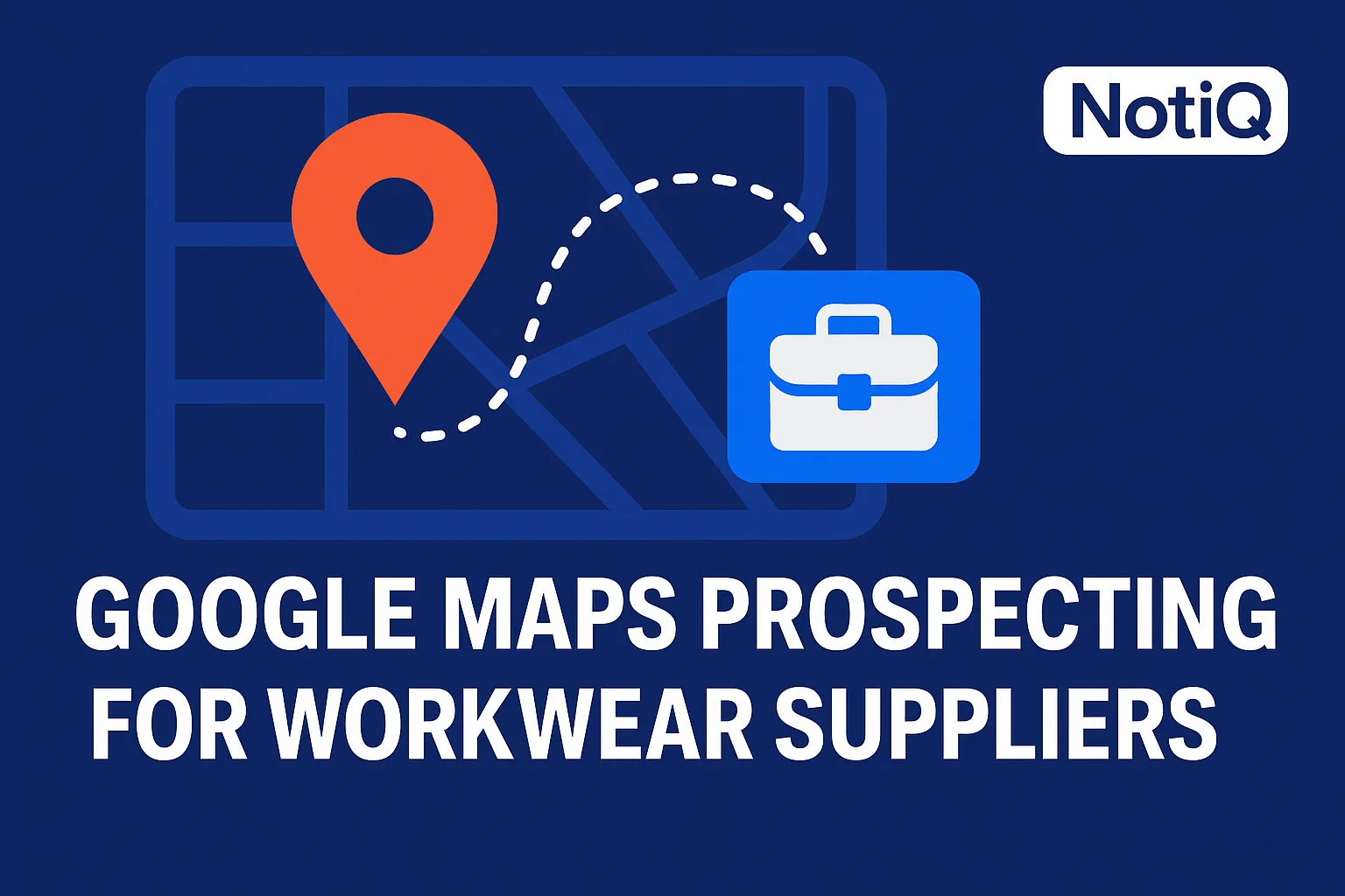 A screenshot of Google Maps displaying markers for local uniform and workwear businesses, highlighting potential B2B leads.