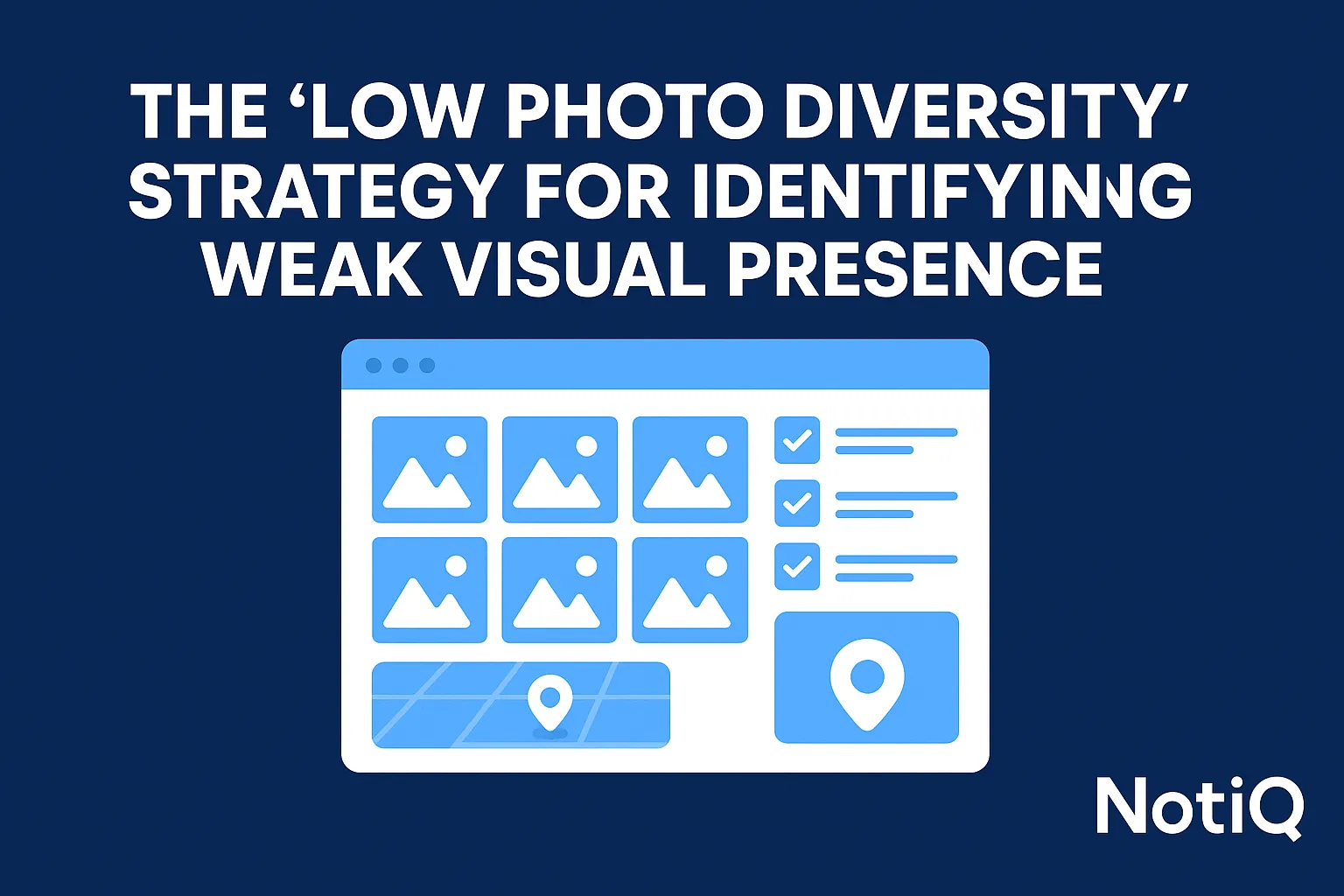 A visual audit checklist with diverse images and branding elements, highlighting the importance of varied visual content.