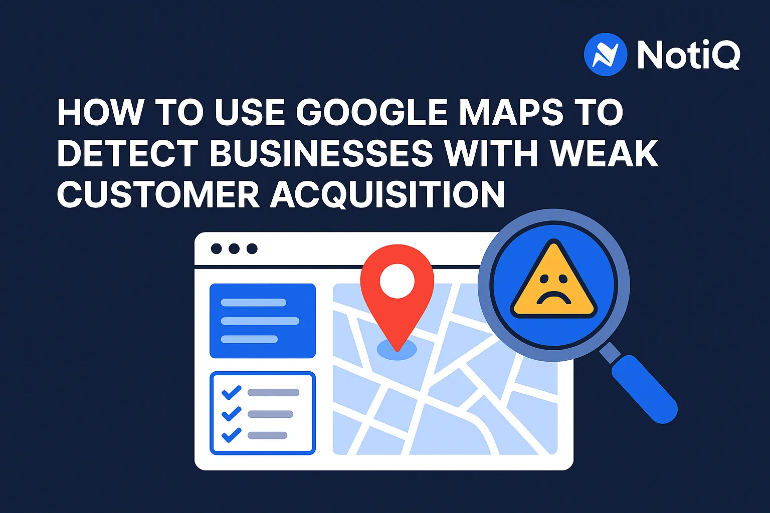 A screen displaying Google Maps highlighting local businesses, emphasizing their visibility and customer engagement gaps.