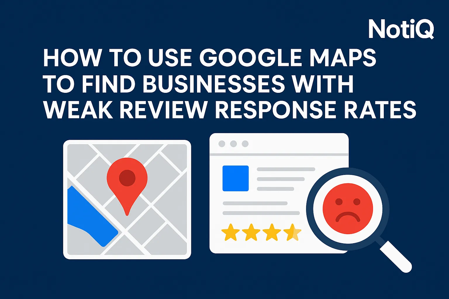 A user analyzing Google Maps on a laptop, highlighting business review responses for outreach strategies.