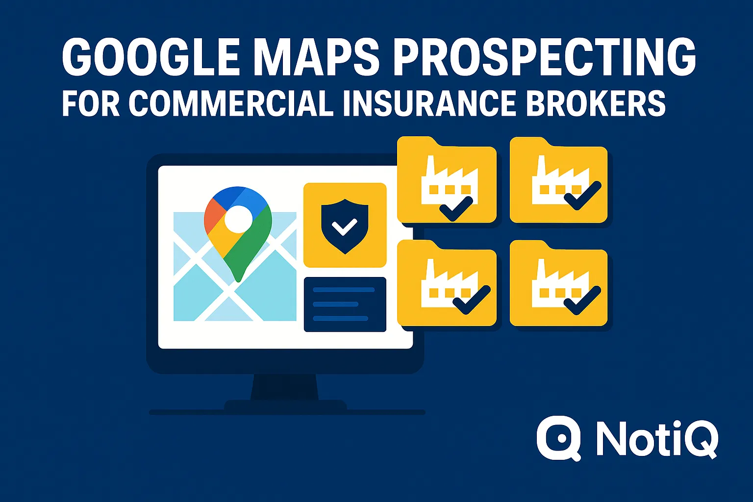 A smartphone displaying Google Maps with pins marking local businesses, symbolizing targeted prospecting for insurance broker
