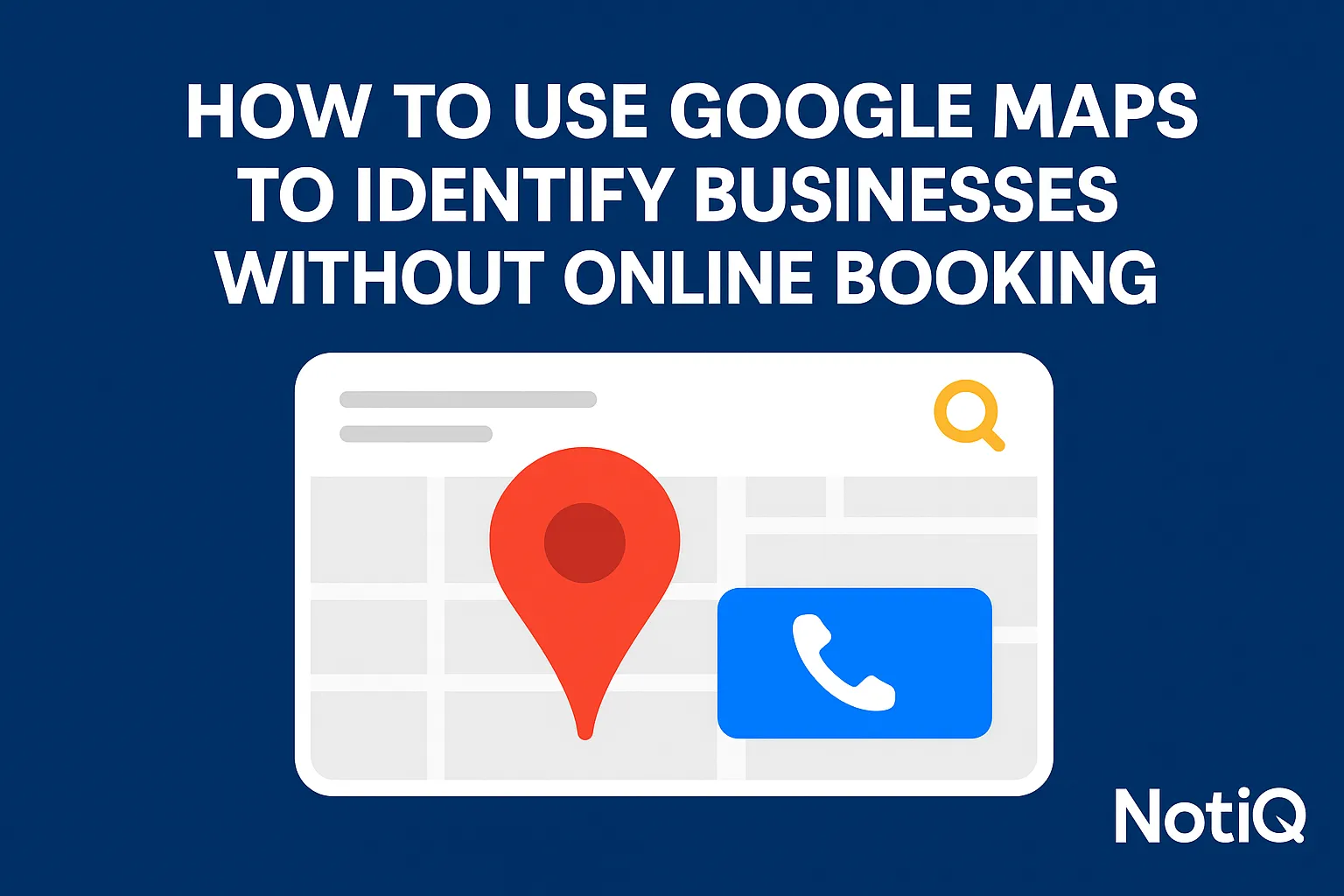 A screenshot of Google Maps displaying local businesses, highlighting profiles without online booking options.