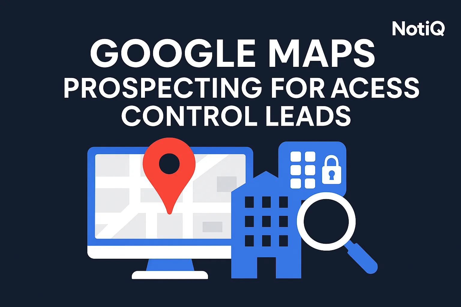 A person using Google Maps on a laptop to find commercial properties for access control installation opportunities.