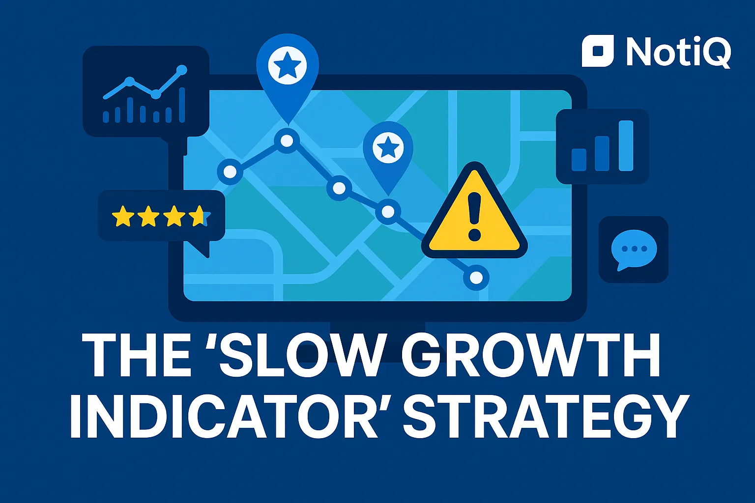 A strategic map highlighting review trends and metrics for assessing local business growth and visibility on Google Maps.